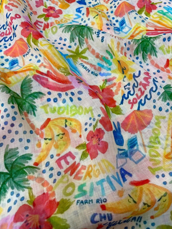 Vải Linen Tơ Bông - Hawai trái cây