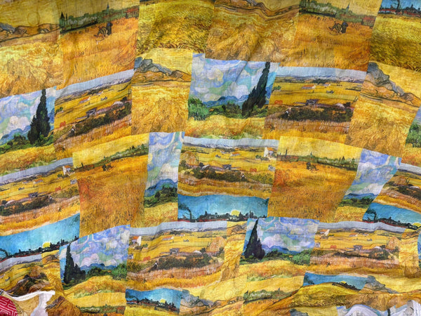 Vải Linen Tơ Bông - Cánh Đồng Lúa