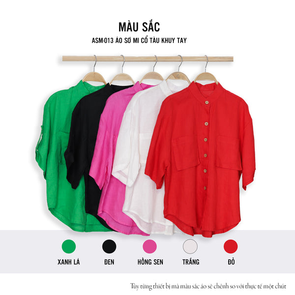 Áo sơ mi cổ tàu khuy tay Vải linen – Thiết kế tinh tế, thanh lịch cho mọi dịp