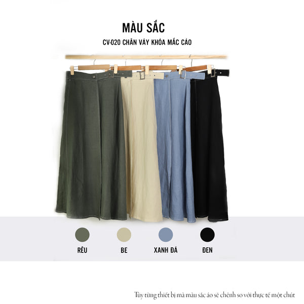Chân váy khóa mắc áo vải linen – Phong cách thanh lịch, chất liệu thoáng mát
