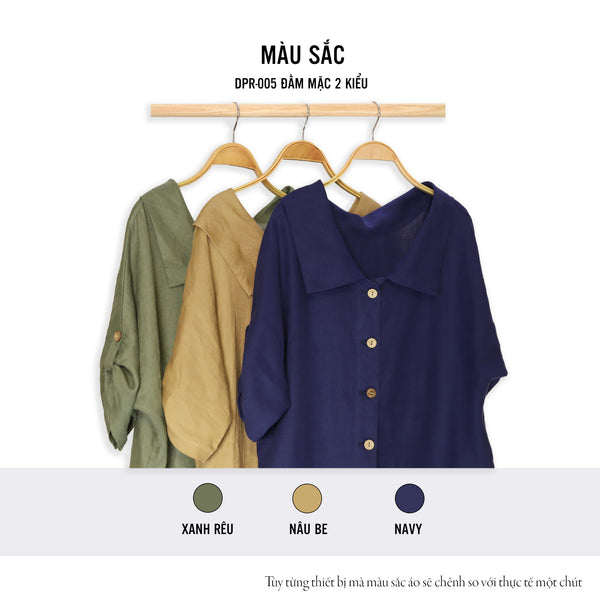Đầm mặc 2 kiểu - linen