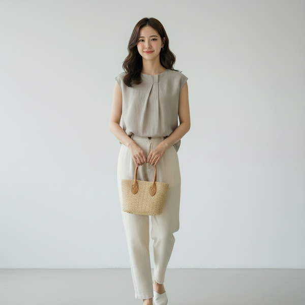 Áo Linen Tưng Premium - Xếp Ly Phối