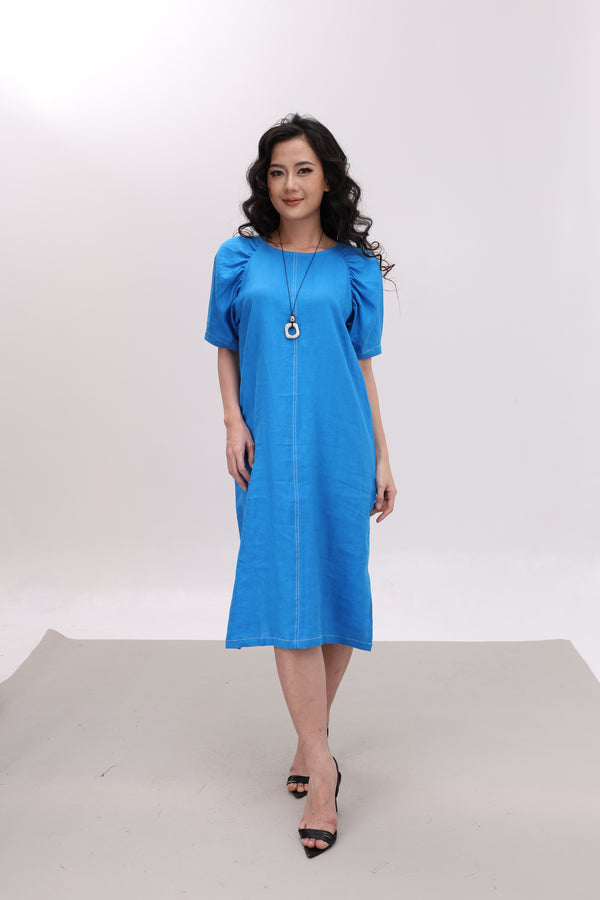 Đầm Linen Tưng Premium - Suông Nhúng Vai