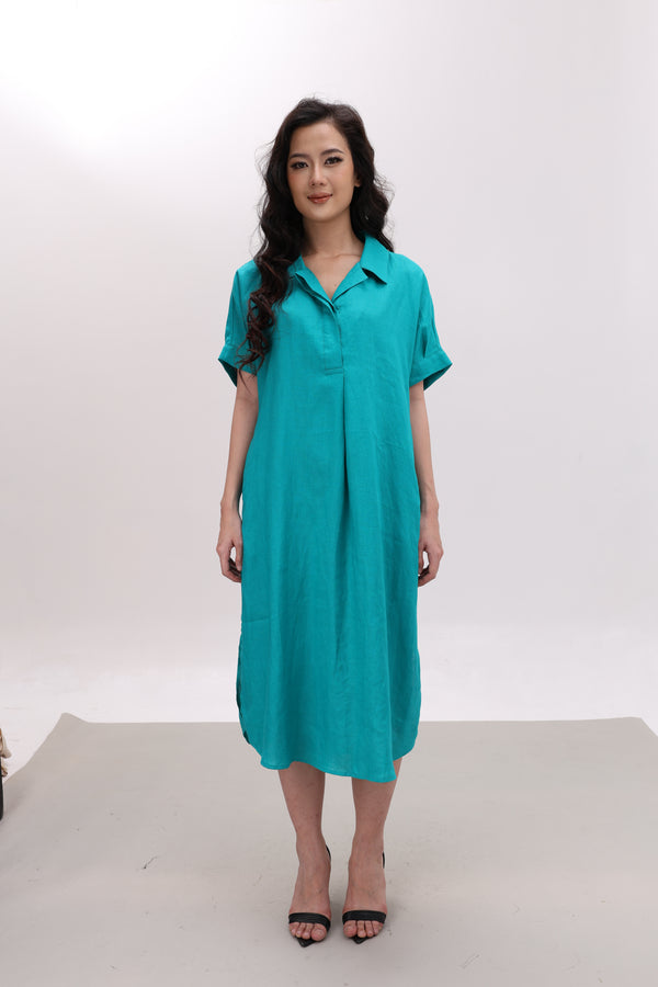 Đầm Linen Tưng Premium - Sơ Mi Sẻ Trụ