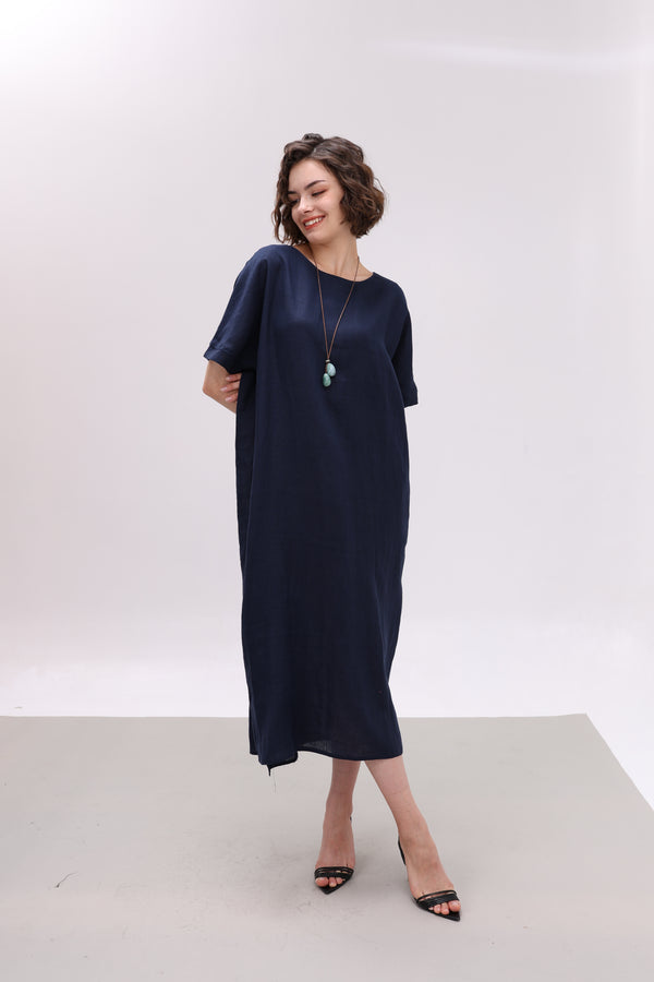 Đầm Linen Tưng Premium - Suông Xếp Ly