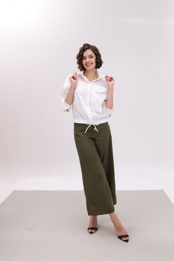 Quần Linen Tưng Premium - Quần Dài Nút Đóng