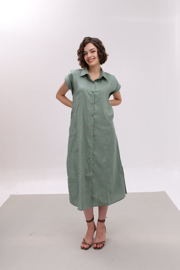 Đầm Linen Tưng Premium - Sơ Mi 7 Mảnh