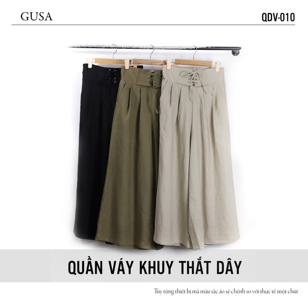 Quần váy  khuy thắt dây - Vải linen