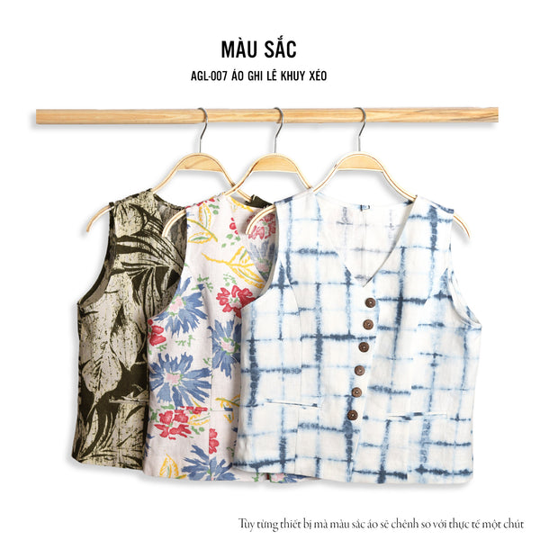 Áo Ghi Lê Khuy Xéo Vải Linen – Phong Cách Hiện Đại