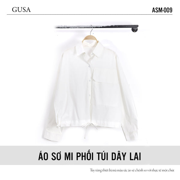 Áo Vải Linen Tưng Premium - Sơ Mi Phối Túi Dây Lai