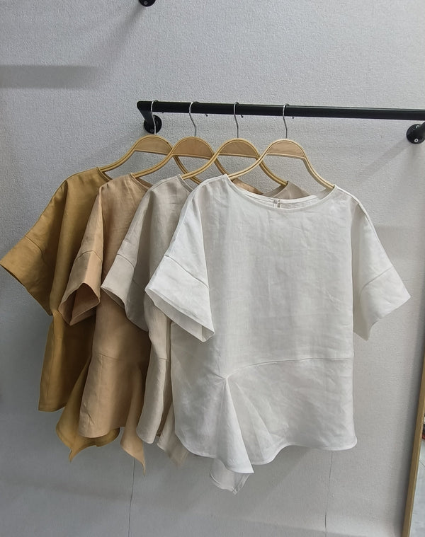 Áo Linen Tưng Premium - Kiểu Nhúng 1 Bên