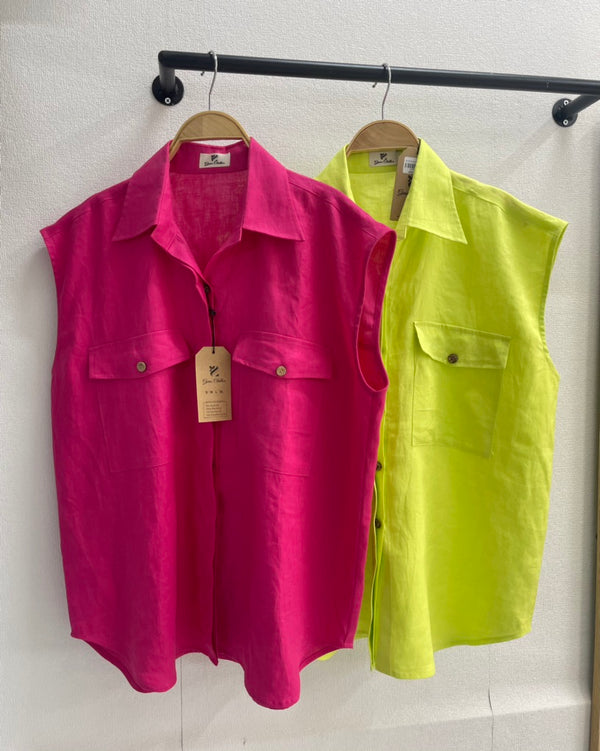 Áo Linen Tưng Premium - Sơ Mi Sát Nách