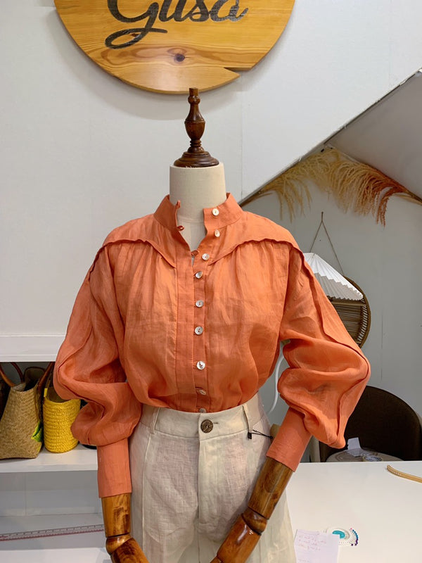 Áo Linen Tưng Premium - Sơ Mi Tơ Khuyu Dây