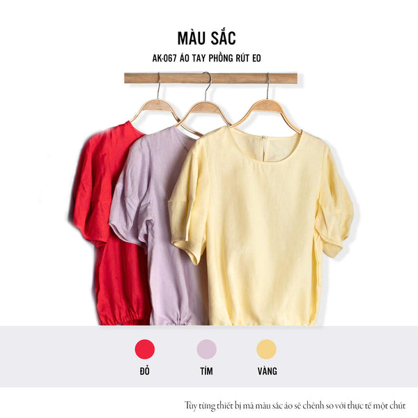 Áo Linen Tưng Premium - Tay Phồng Rút Eo