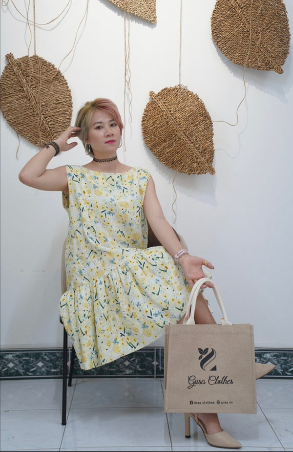 Đầm Linen Tưng Premium - Bông Xuống Phố