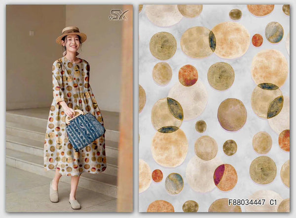 Vải Linen Tơ Bông - Cuộn Đá Tròn