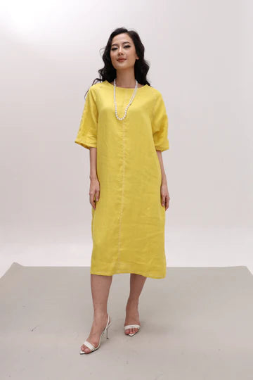 Đầm Linen Tưng Premium – Đầm Suông Chỉ Nổi