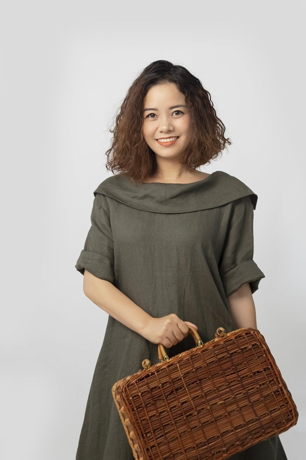 Đầm Linen Tưng Premium - Form Rộng - Cá Tính