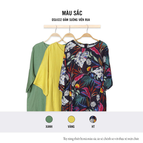 Đầm Linen Tưng Premium - Suông Viền Rua