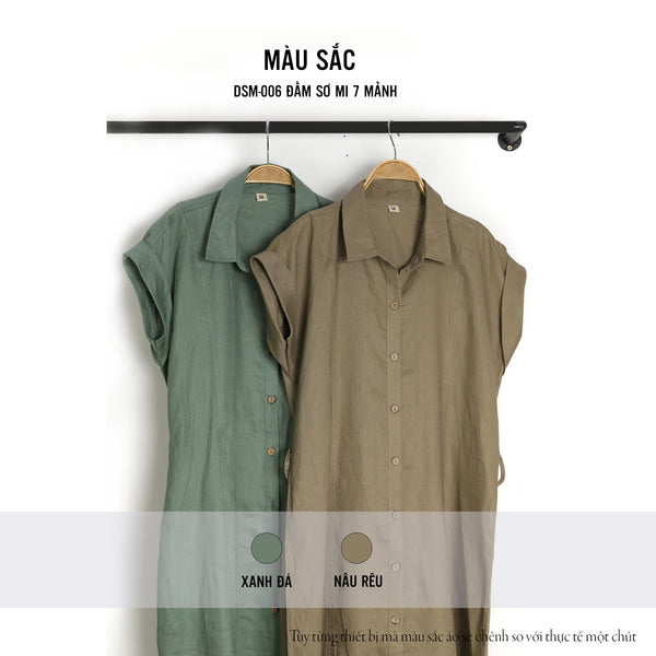 Đầm Sơ Mi 7 Mảnh Vải Linen – Phong Cách Thanh Lịch, Mát Mẻ Mùa Hè