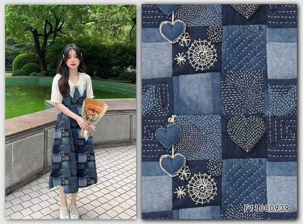 Vải Linen Tơ Bông -  Họa Tiết Jean