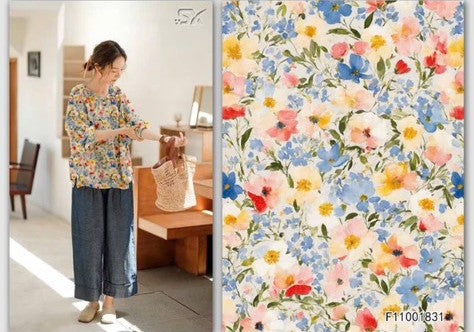 Vải Linen Tơ Bông - Hoa Xuân