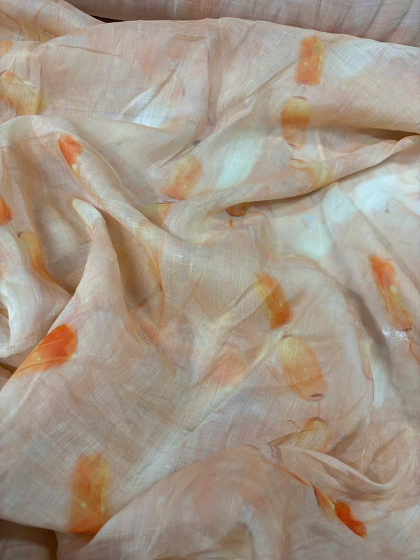 Vải Linen Tơ Bông - Lồng Đèn Cam
