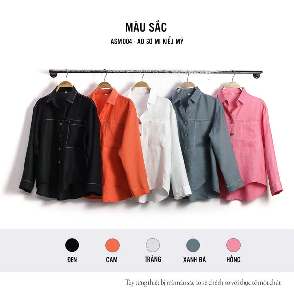 Áo sơ mi kiểu Mỹ vải linen cao cấp – Thiết kế nam tính, thoáng mát, thanh lịch