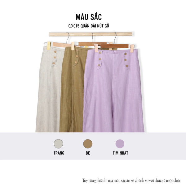 Quần Linen Tưng Premium - Dài Nút Gỗ