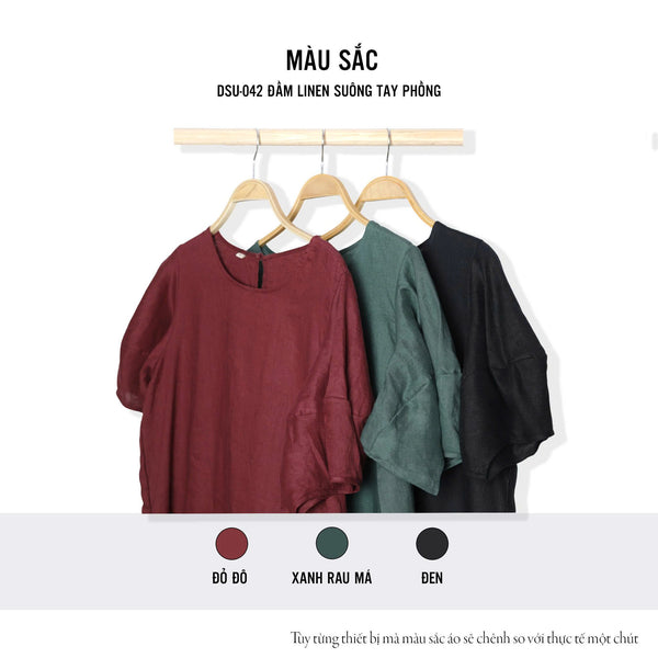 Đầm Linen Tưng Premium - Linen Suông Tay Phồng