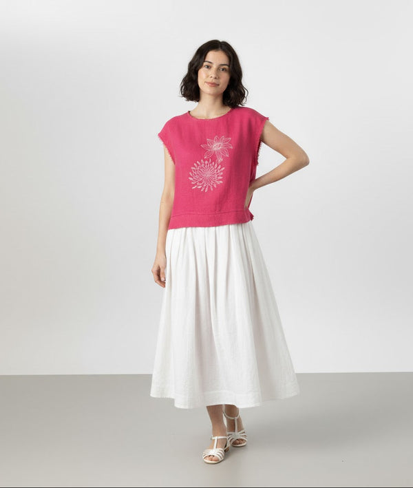 Áo Linen Tưng Premium - Thêu Tay Phối Nút Sau