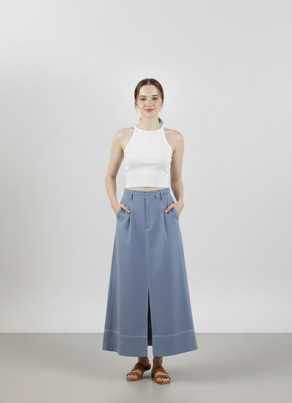 Chân Váy Linen Tưng Premium - Khóa Mắc Cáo