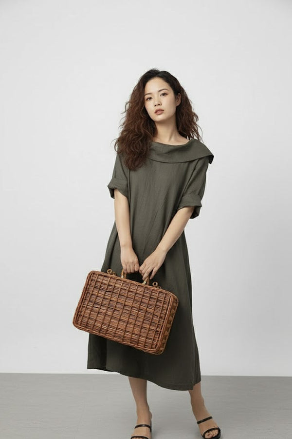 Đầm Linen Tưng Premium - Form Rộng - Cá Tính