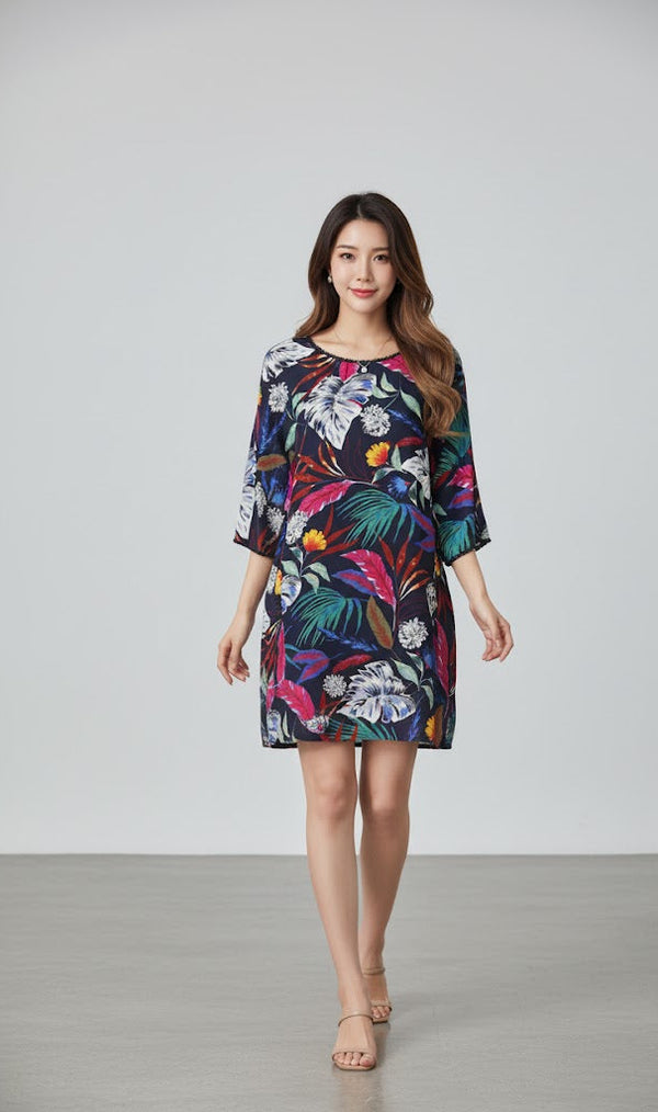 Đầm Linen Tưng Premium - Suông Viền Rua