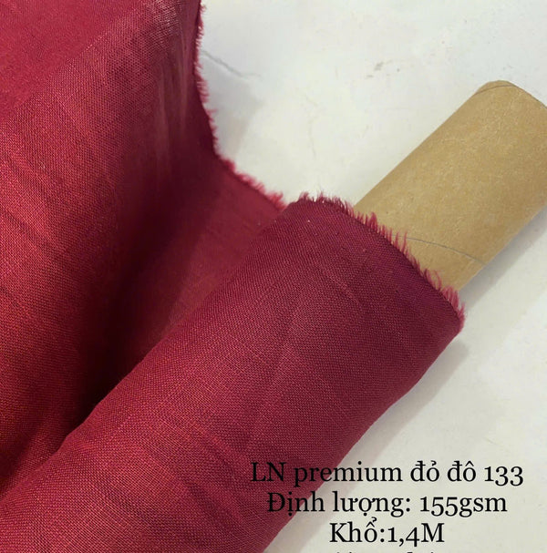 Vải Linen Tưng Vừa – Đỏ Đô 133 | Mềm Mát, Đứng Form, Sắc Đỏ Sang Trọng