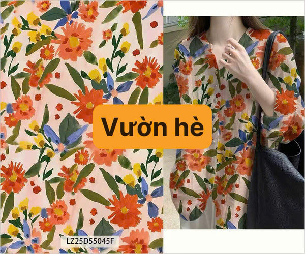 Vải Linen Tơ Bông - Vườn Hè