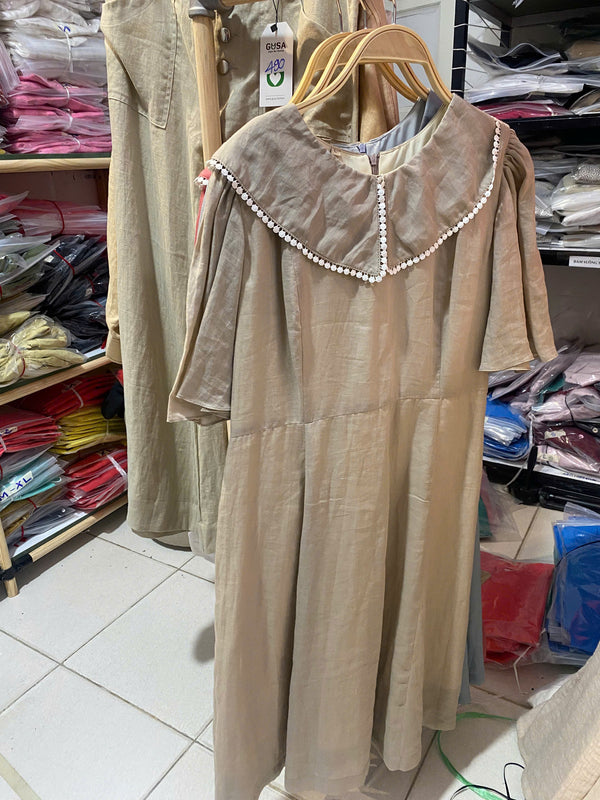 Đầm Linen Tưng Premium - Xòe Xếp Ly Ngực